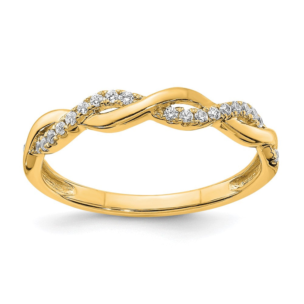 14k Diamond Criss-Cross Wedding Band