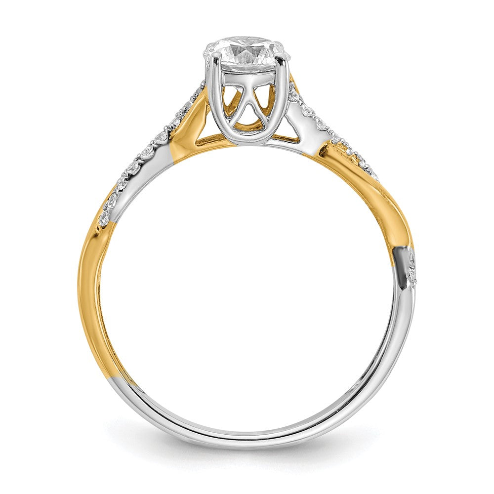 14k Two-tone Diamond Semi-mount Criss-Cross Engagement Ring