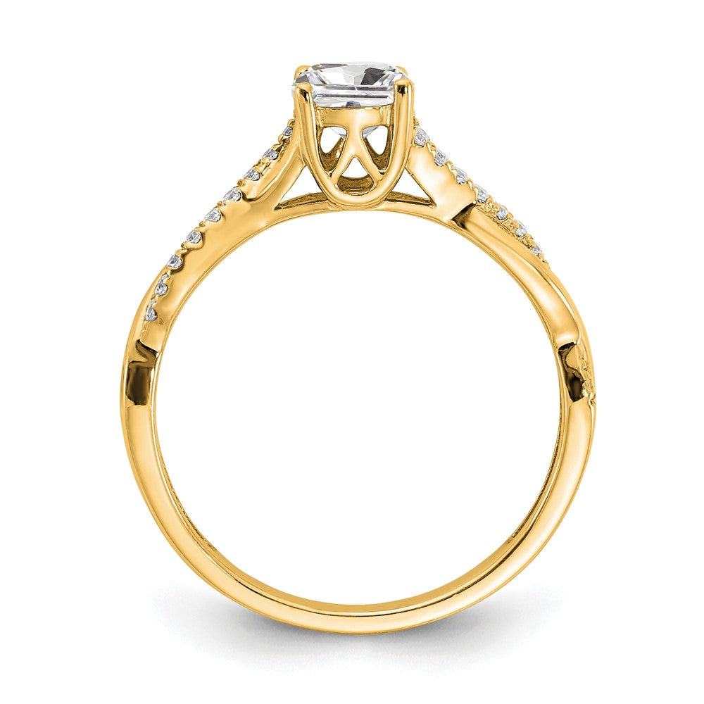 14k Diamond Semi-mount Criss-Cross Engagement Ring