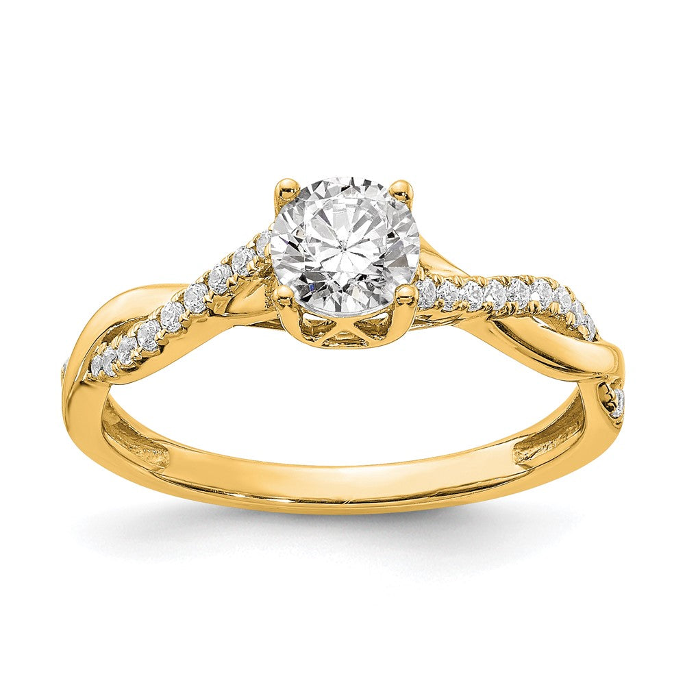 14k Diamond Semi-mount Criss-Cross Engagement Ring