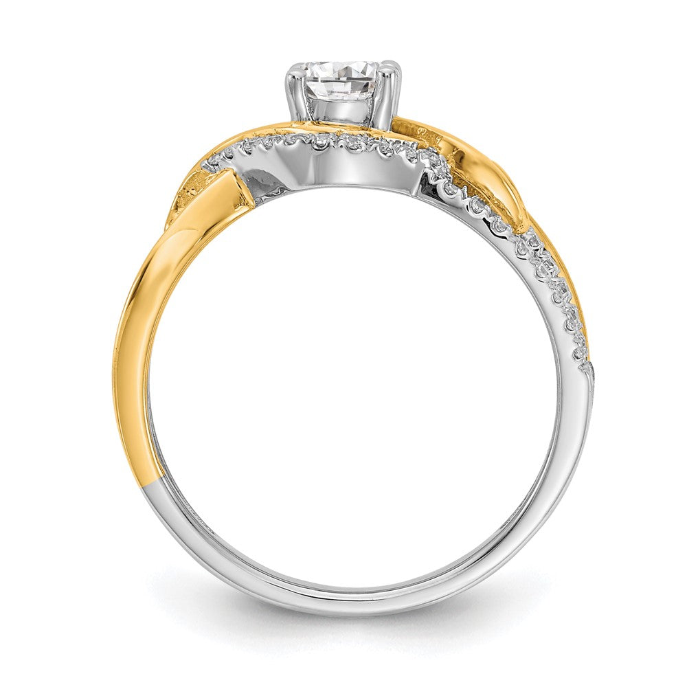 14k Two-tone Gold Diamond Semi-mount Engagement Ring