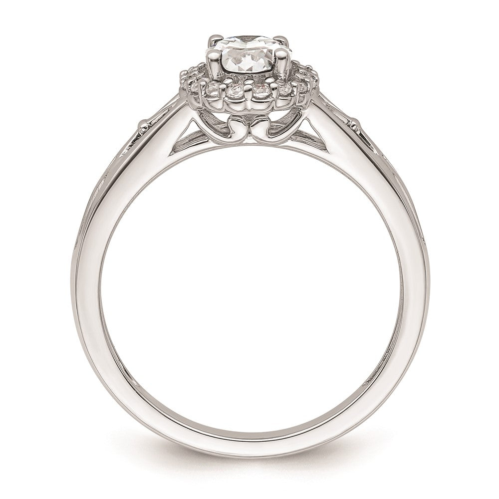 14k White Gold Oval Halo Semi-Mount Engagement Ring