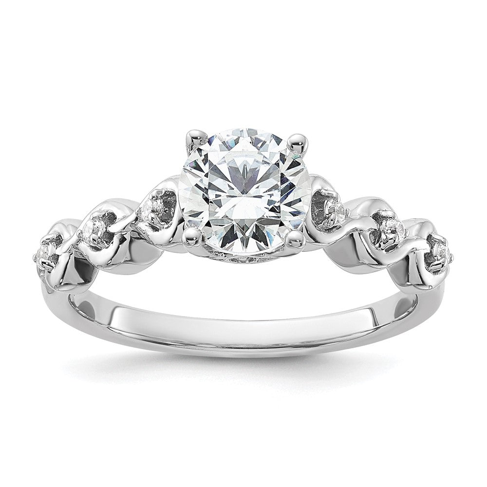 14k White Gold Diamond Semi-Mount Engagement Ring