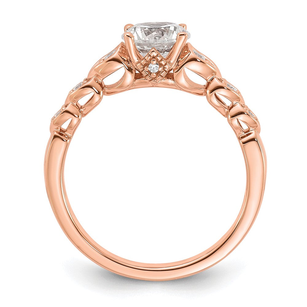 14k Rose Gold Diamond Semi-Mount Engagement Ring