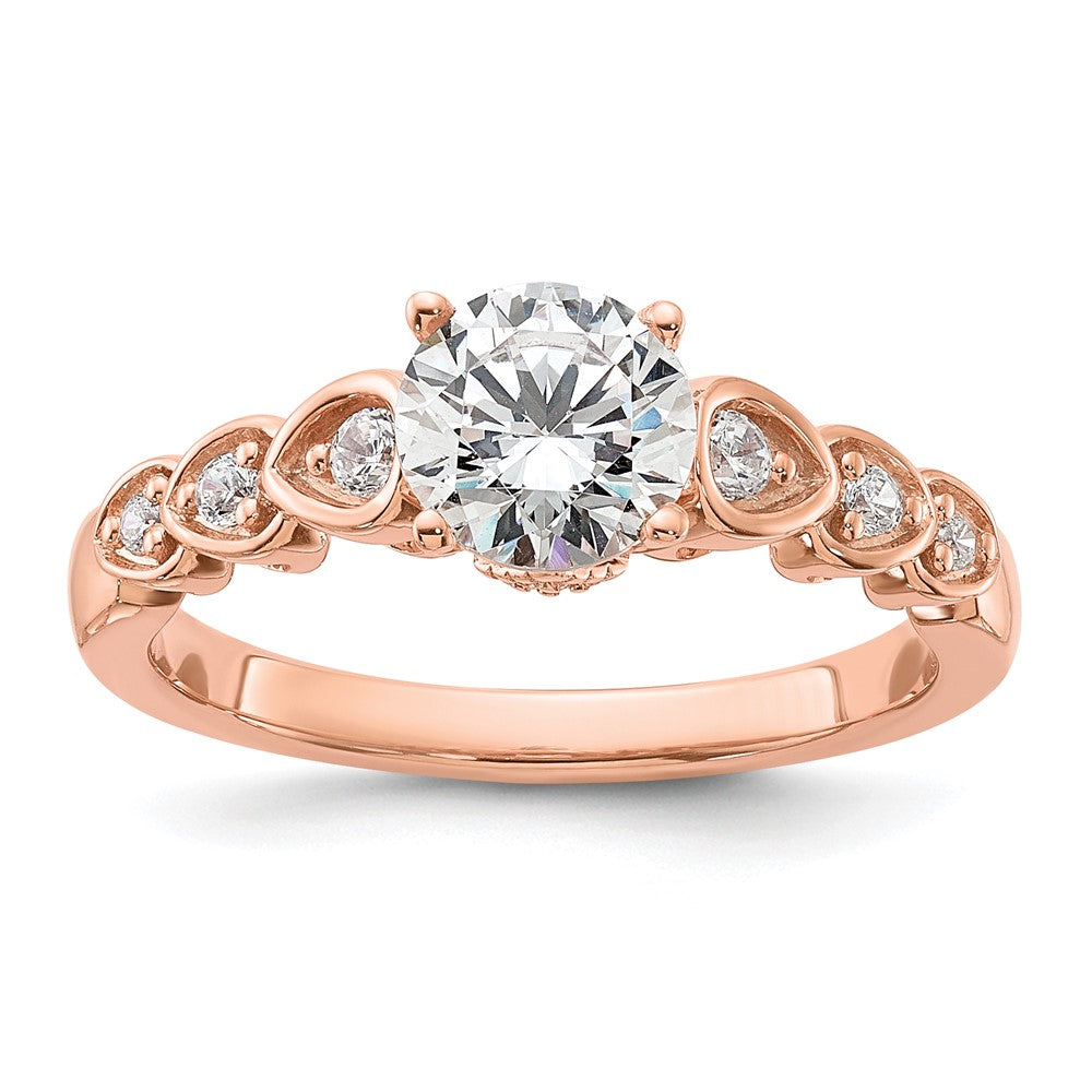 14k Rose Gold Diamond Semi-Mount Engagement Ring