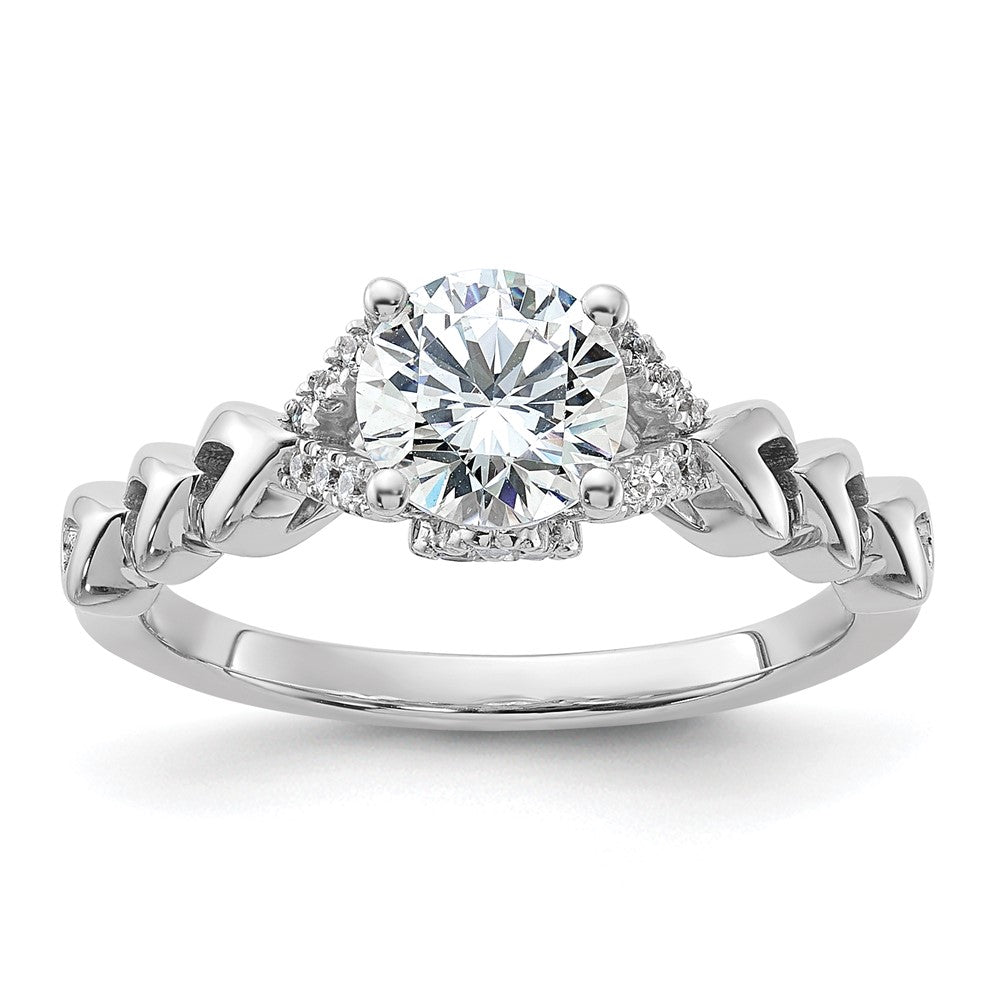 14k White Gold Diamond Semi-Mount Engagement Ring