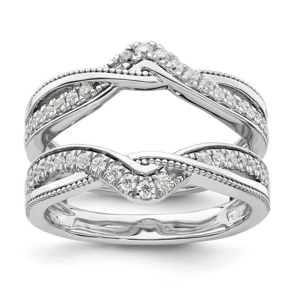 14K White Gold Miligrain Diamond Guard