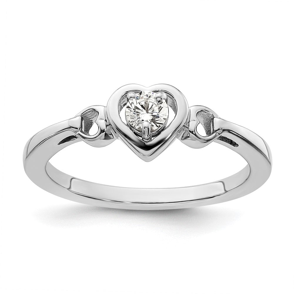 14K White Gold Diamond Complete Heart Promise/Engagement Ring