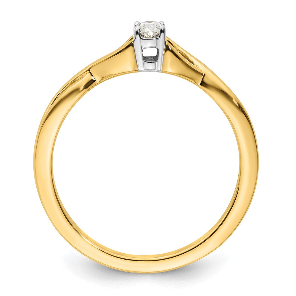 14k Two-tone Oval Complete Diamond Promise/Engagement Ring