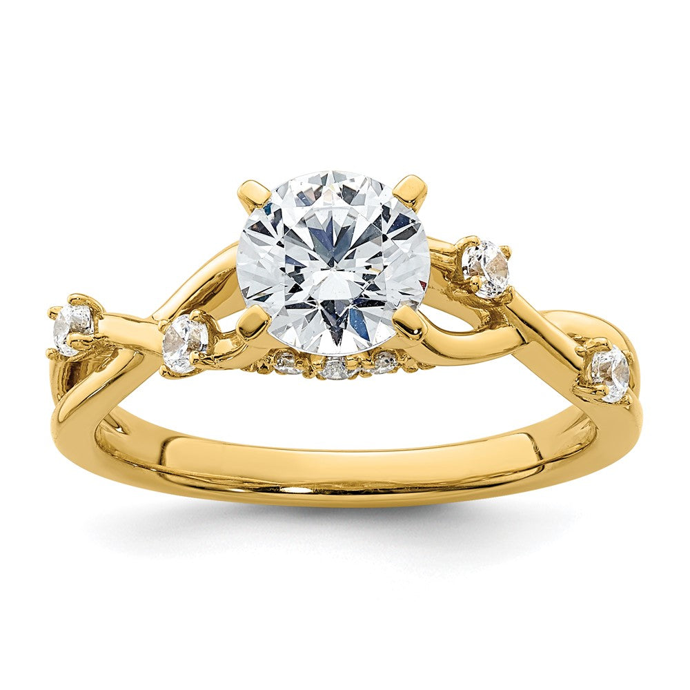 14k Diamond Criss-Cross Semi-Mount Engagement Ring