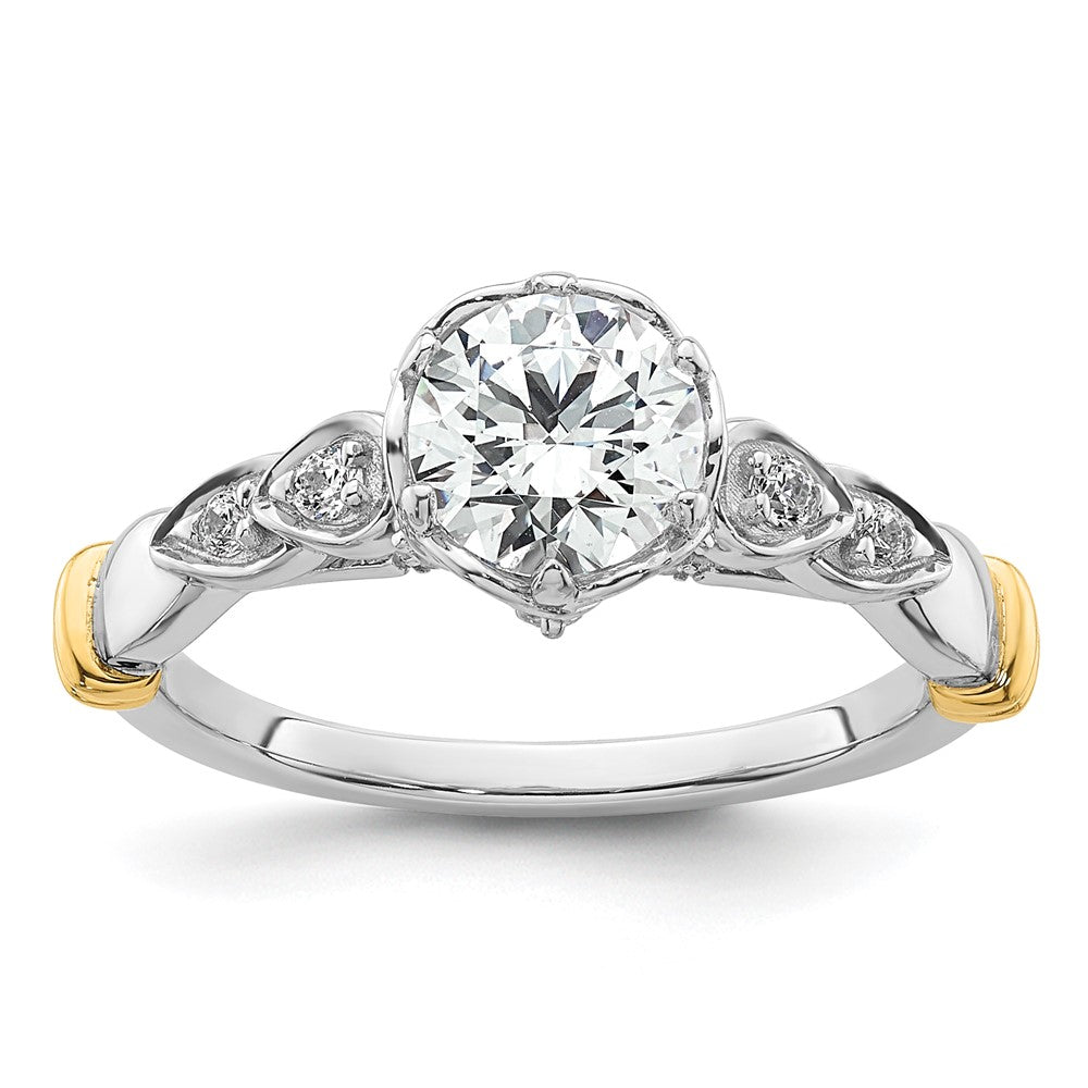 14k Two-tone Diamond Semi-Mount Engagement Ring