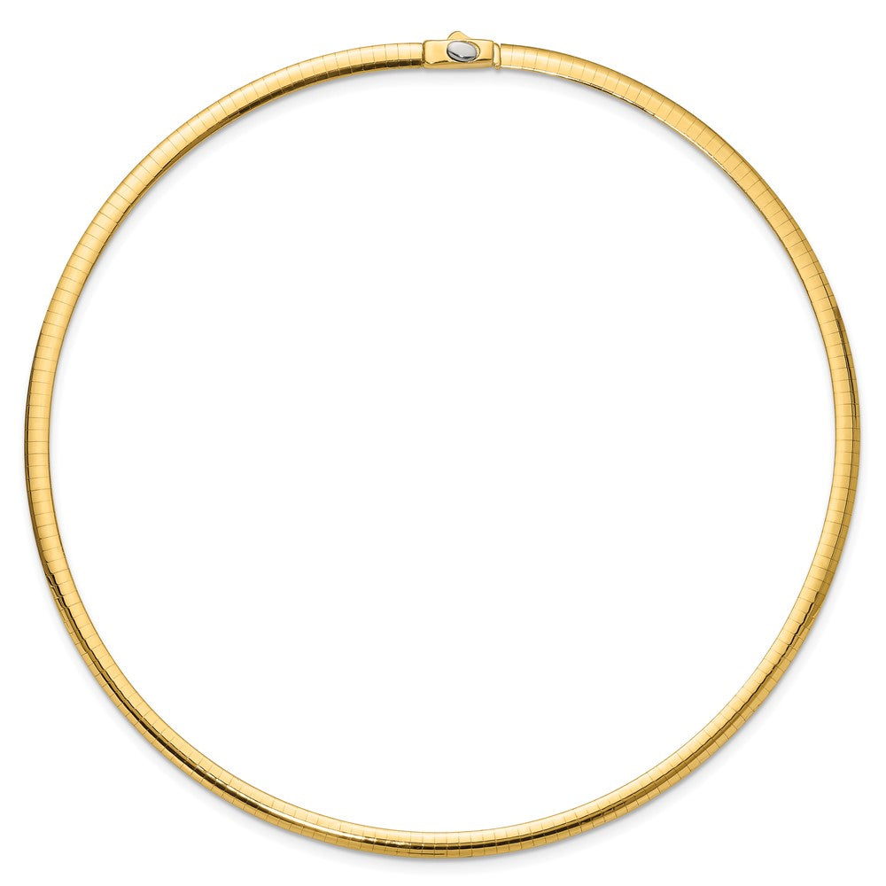 14k Two-tone Reversible White and Yellow Domed Omega Necklace
