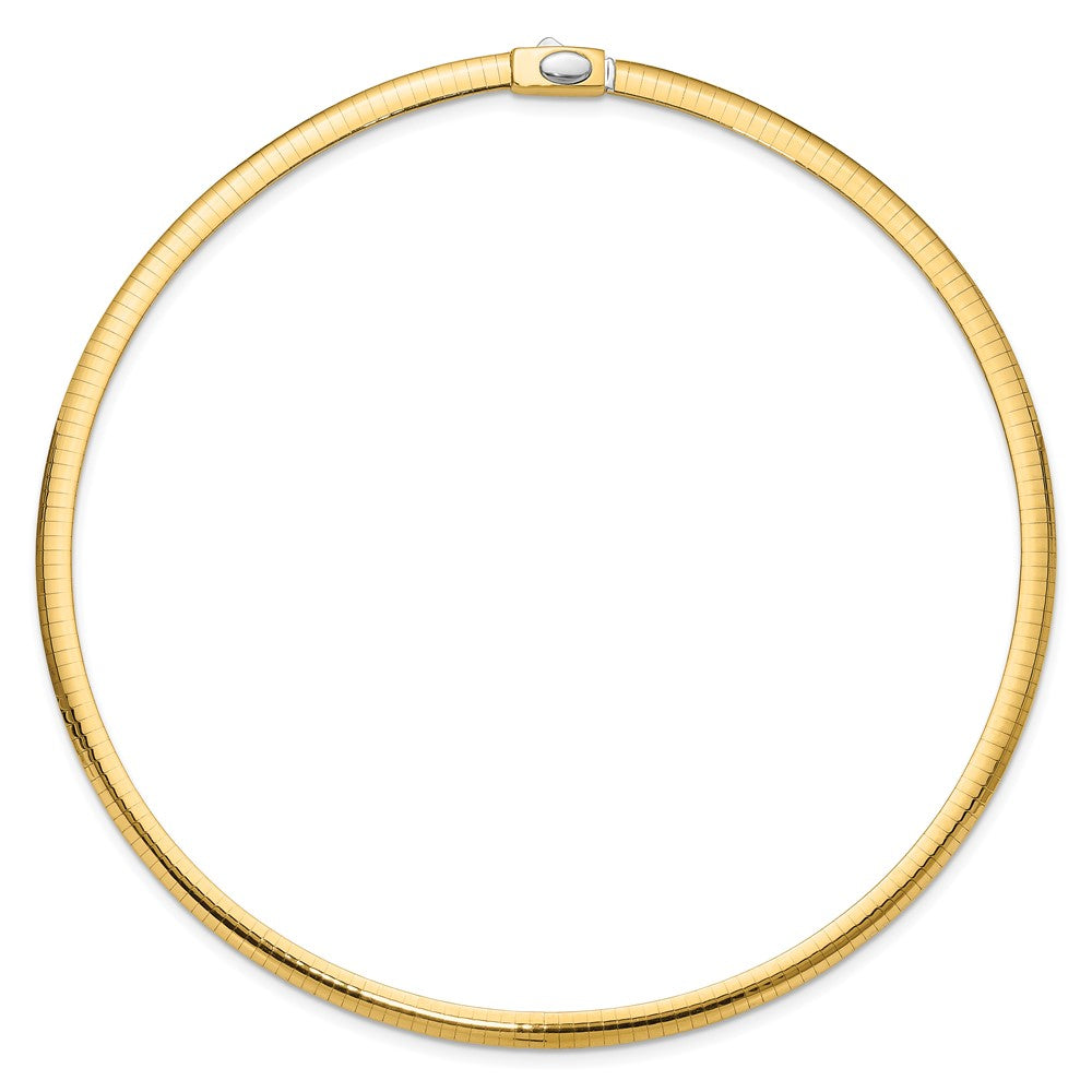14k Reversible White & Yellow Domed Omega Necklace