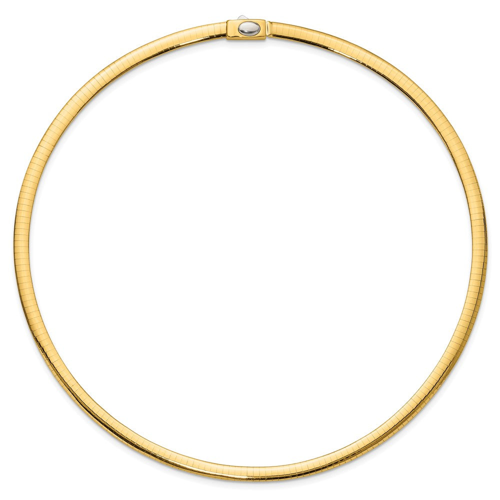 14k Two-tone Reversible White and Yellow Domed Omega Necklace