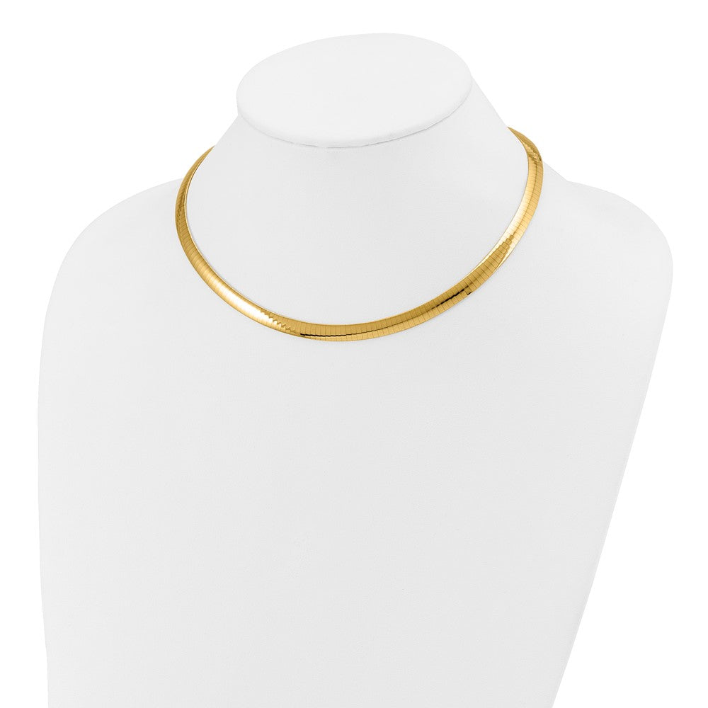 14k Two-tone Reversible White and Yellow Domed Omega Necklace