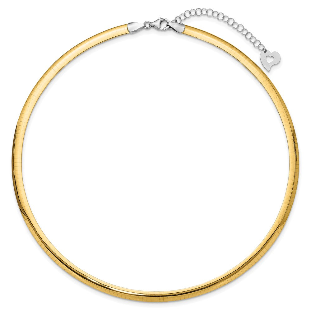 14k Two-tone Lt Reversible Omega w/extender Necklace