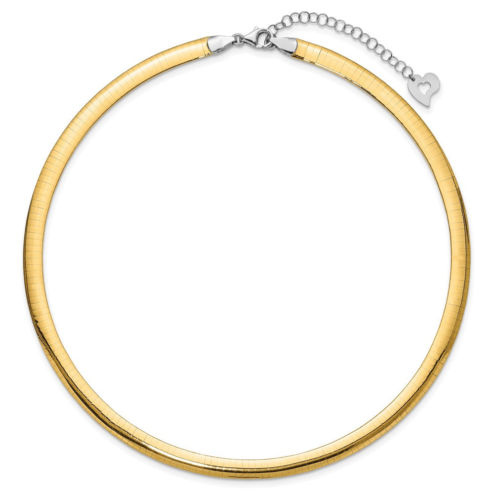 14k Two-tone Lt Reversible Omega w/extender Necklace