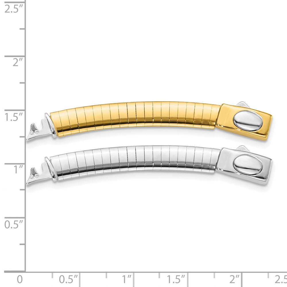 14k Two-tone White and Yellow Domed Omega Extender for Reversible Necklace