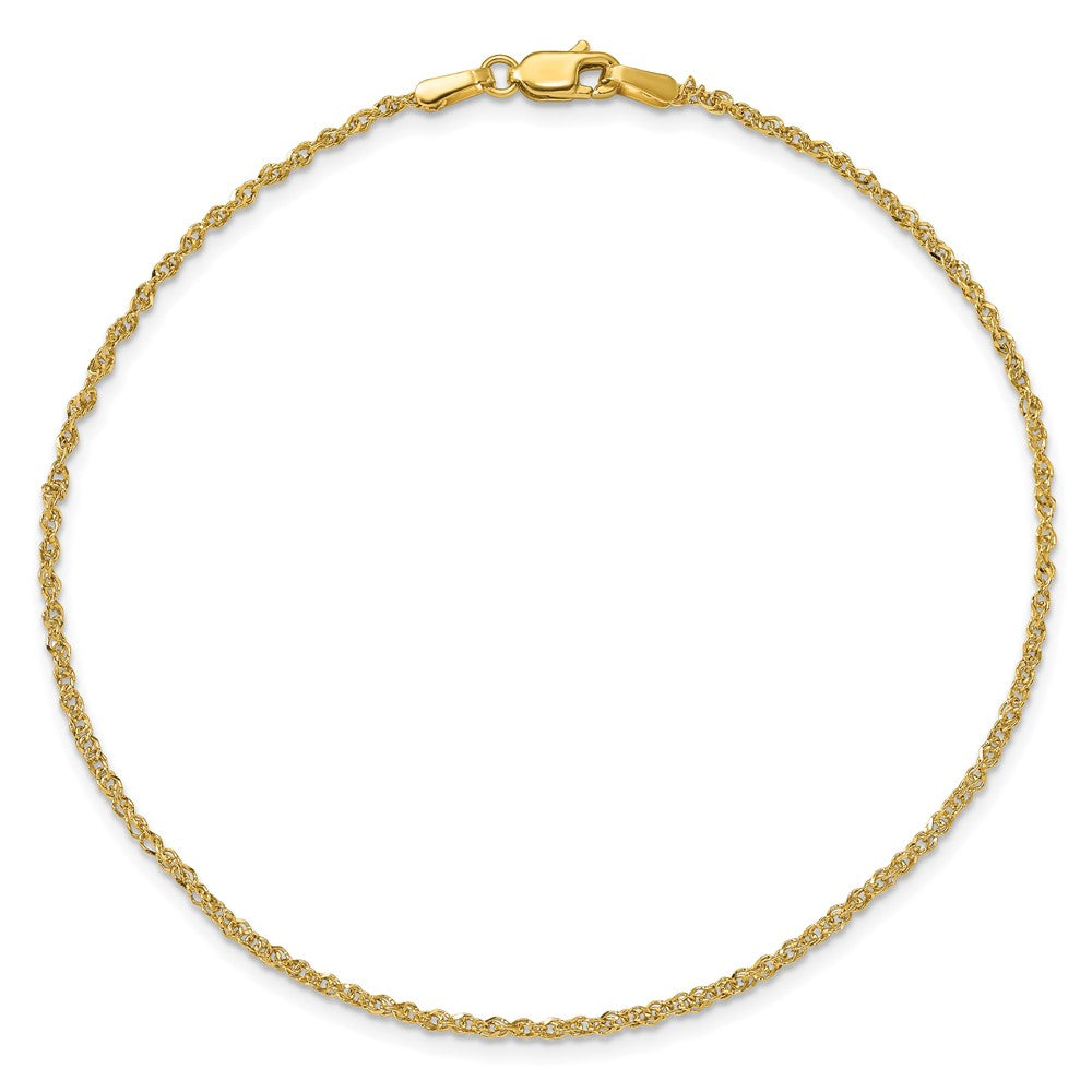 14K Ropa with Lobster Clasp Anklet