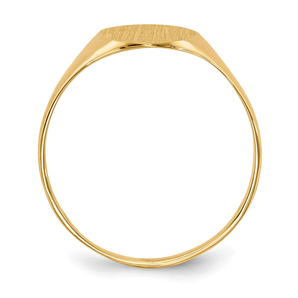 14k 8.5x Oval Closed Back Signet Ring