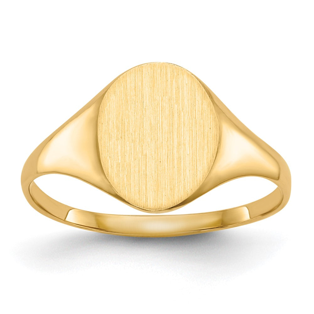 14k 8.5x Oval Closed Back Signet Ring