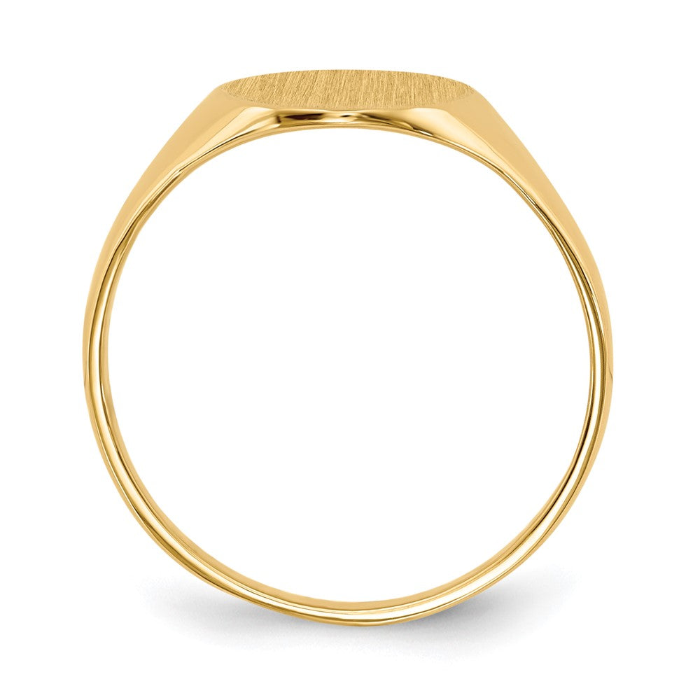 14k 9.5x Oval Closed Back Signet Ring