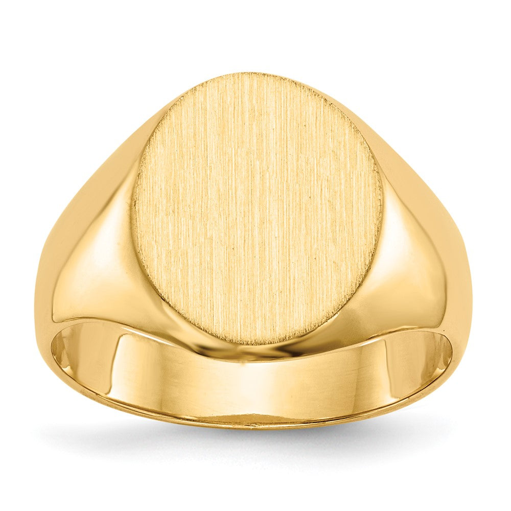 14k 11.0x Oval Closed Back Signet Ring