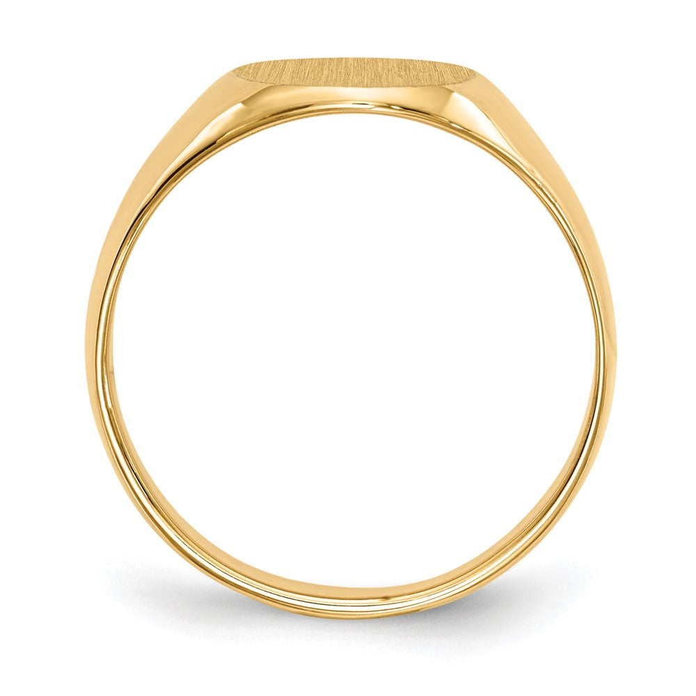 14k 11.5x Oval Closed Back Mens Signet Ring