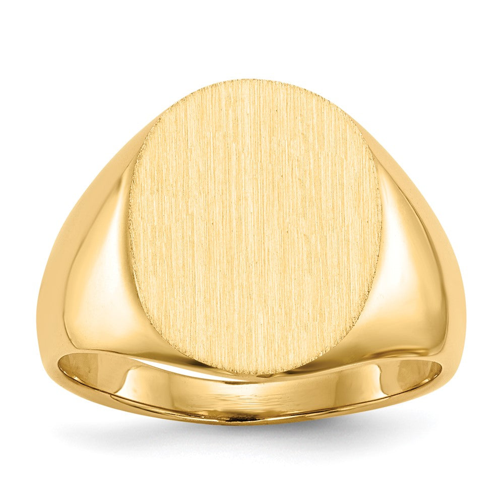 14k 13.0x Oval Closed Back Signet Ring