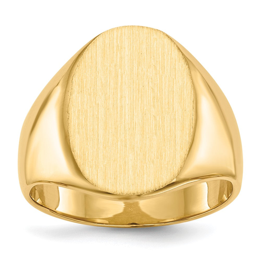 14k 14.0x Oval Closed Back Mens Signet Ring