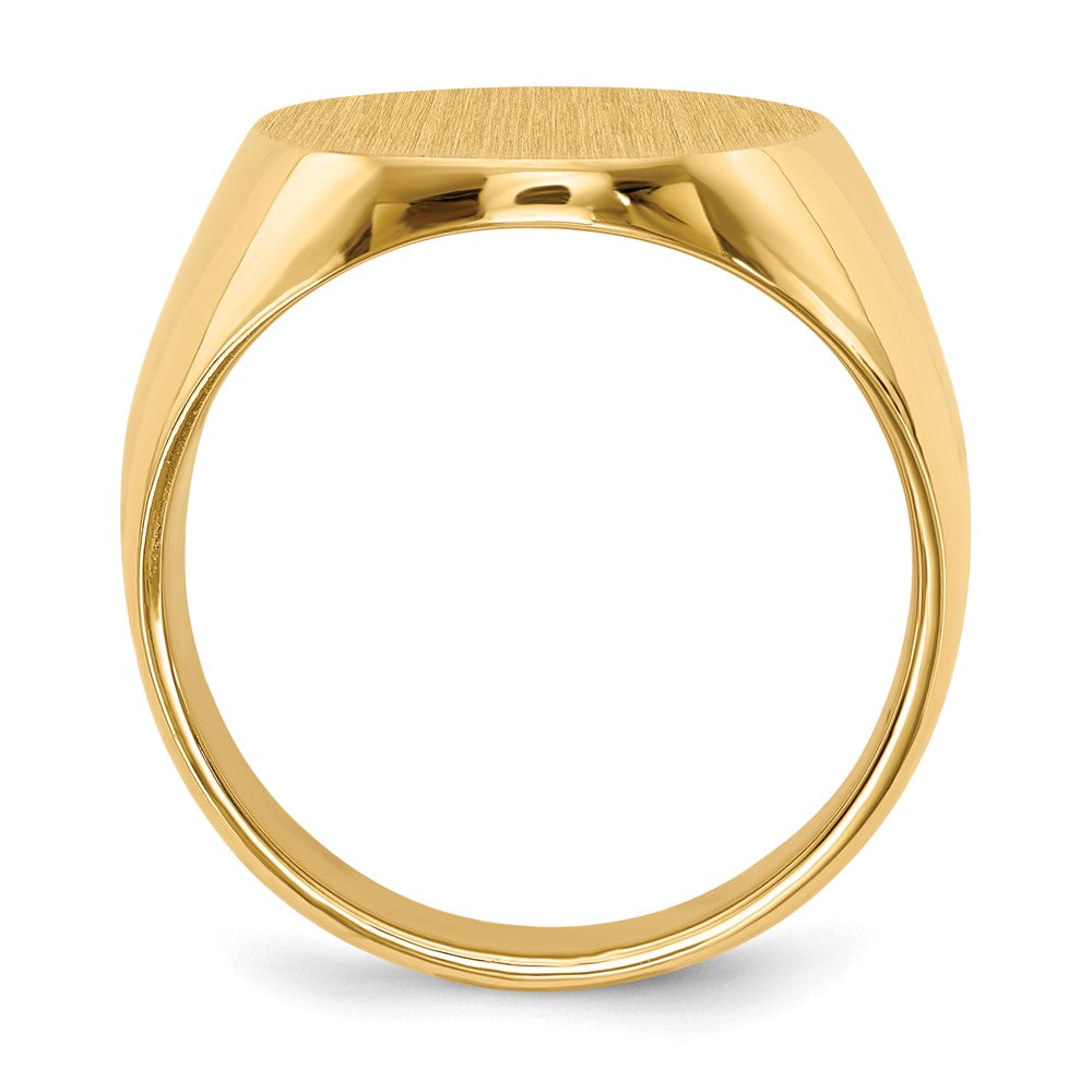 14k 15.5x Oval Closed Back Mens Signet Ring