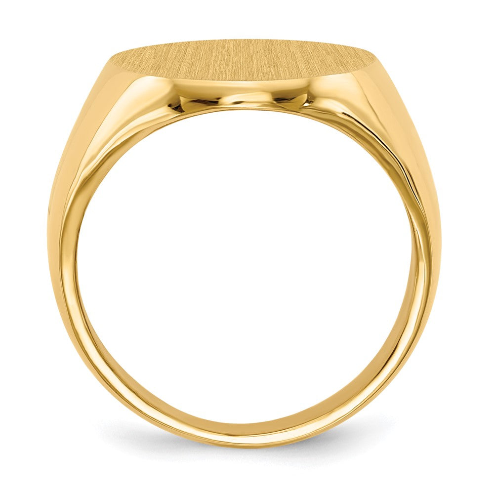 14k 16.0x Oval Closed Back Mens Signet Ring