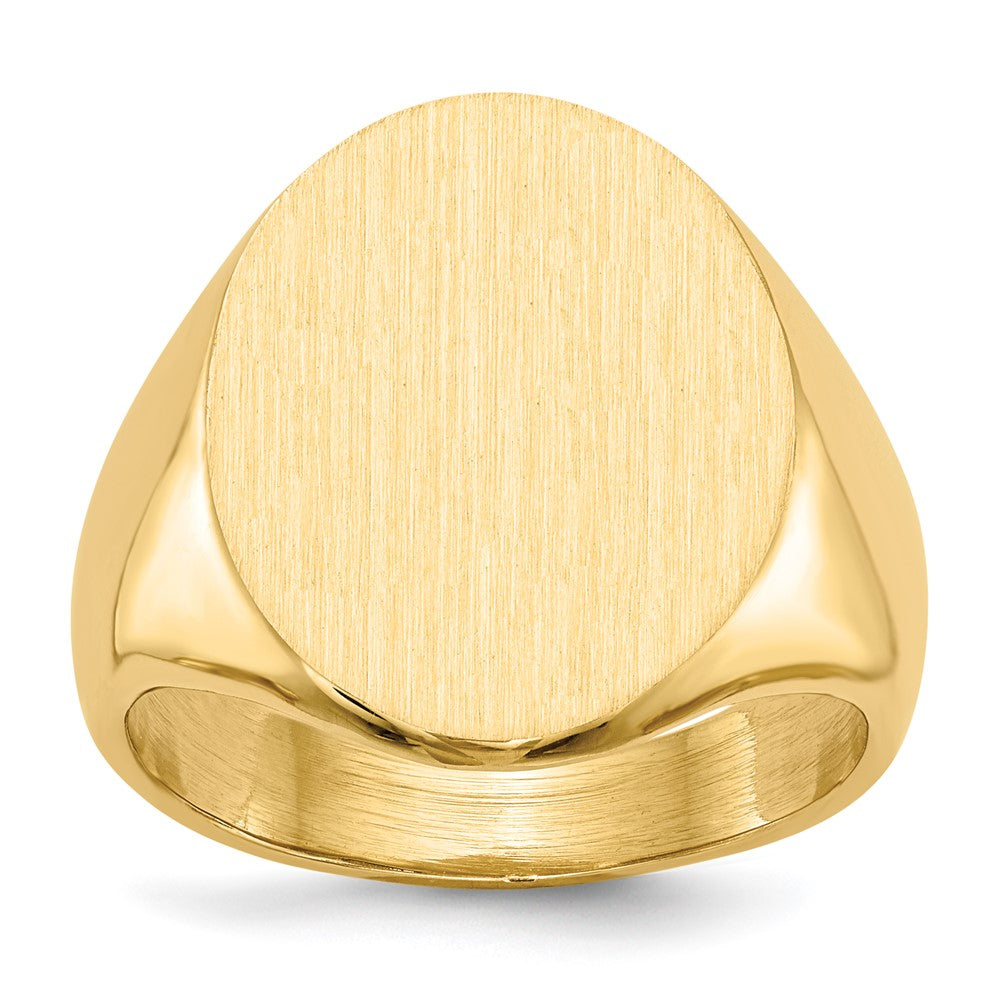 14k 16.0x Oval Closed Back Mens Signet Ring