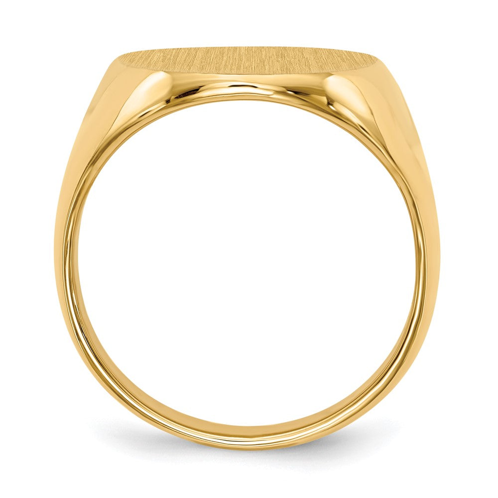 14k 16.0 x Oval Closed Back Mens Signet Ring