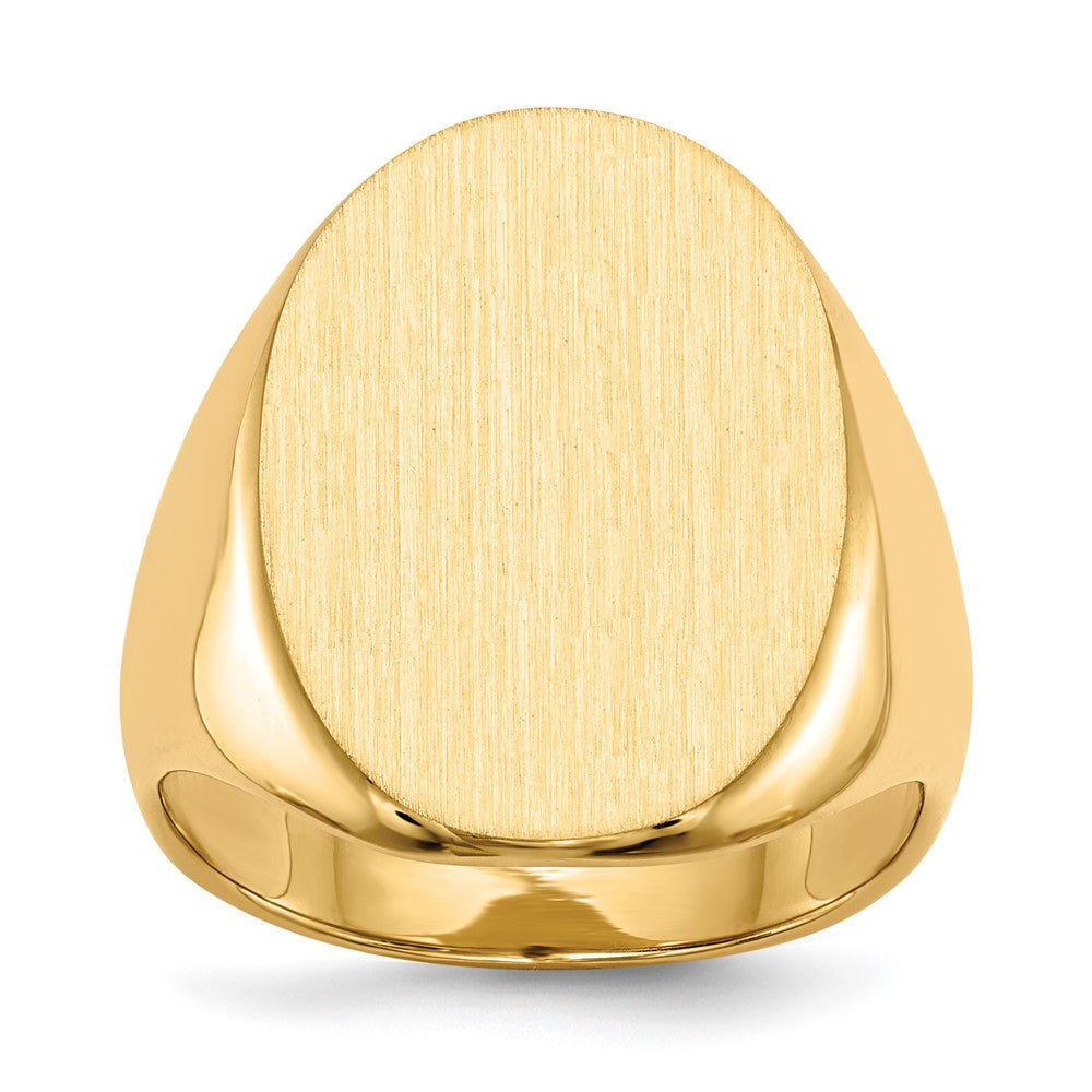 14k 16.0 x Oval Closed Back Mens Signet Ring