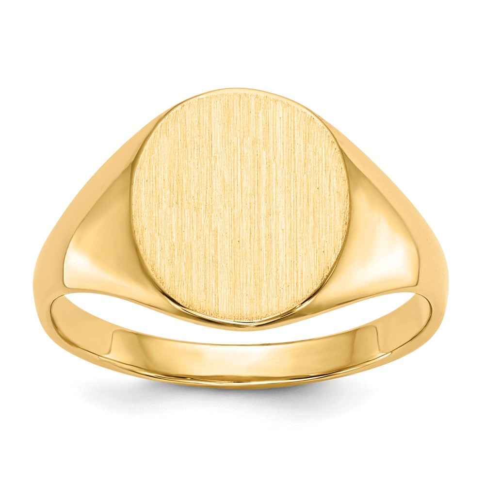 14k 9.5x Oval Open Back Signet Ring