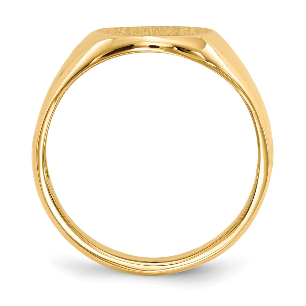 14k 11.5x Oval Open Back Signet Ring