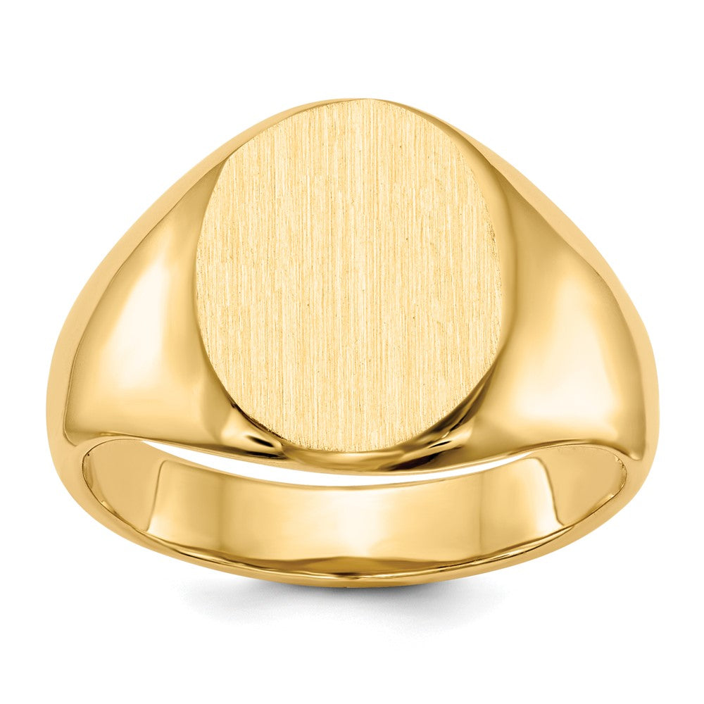14k 11.5x Oval Open Back Signet Ring