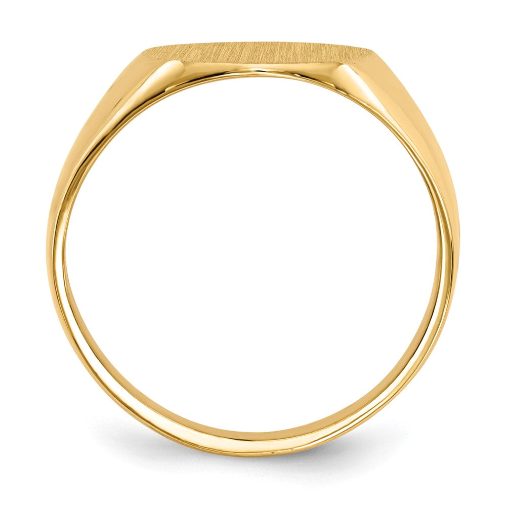 14k 11.5x Oval Open Back Mens Signet Ring