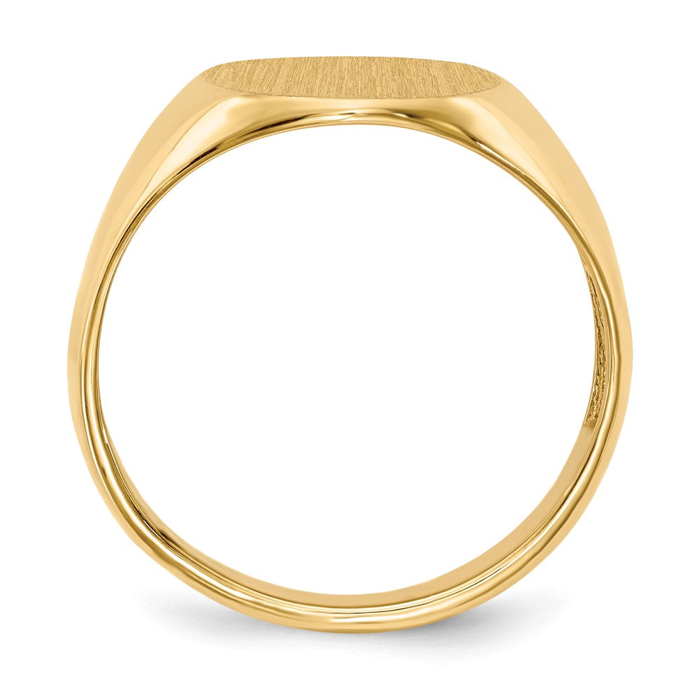14k 12.5x Oval Open Back Mens Signet Ring