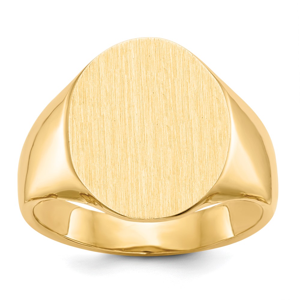 14k 14.0x Oval Open Back Mens Signet Ring