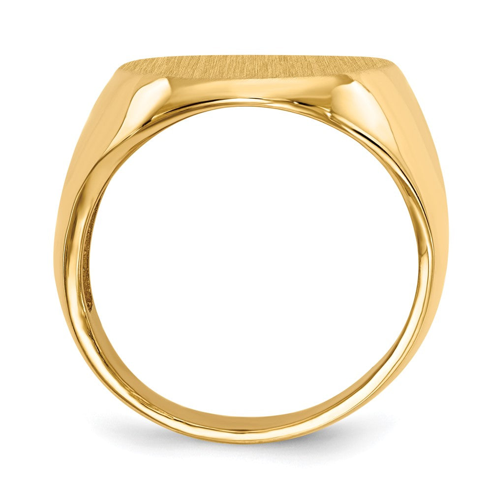 14k 16.5x Oval Open Back Mens Signet Ring