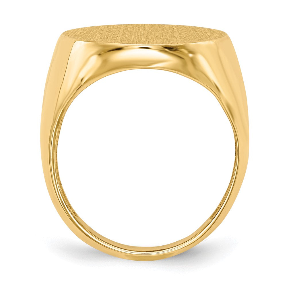 14k 18.0x Oval Open Back Mens Signet Ring