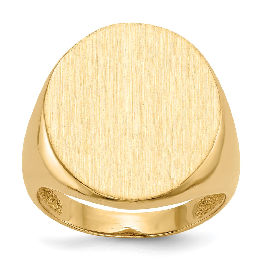 14k 18.0x Oval Open Back Mens Signet Ring