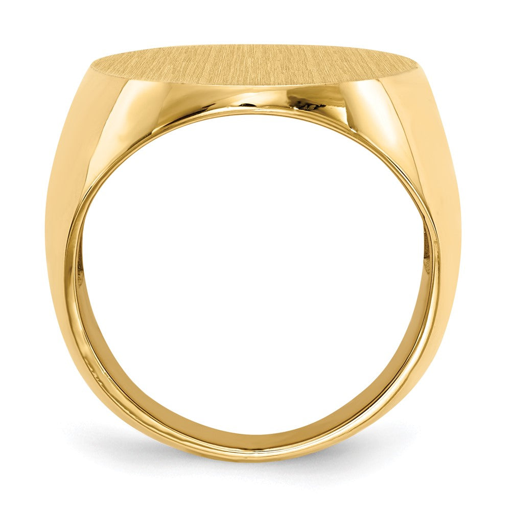14k 19.0x Oval Open Back Mens Signet Ring