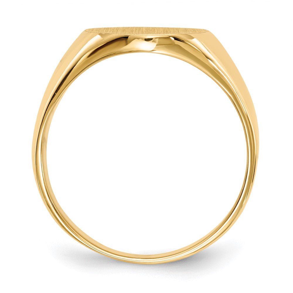14k 13.0x Oval Closed Back Mens Signet Ring