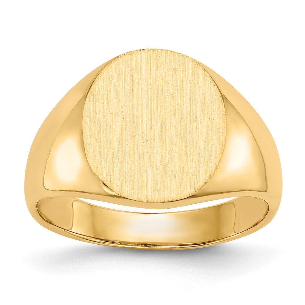 14k 13.0x Oval Closed Back Mens Signet Ring