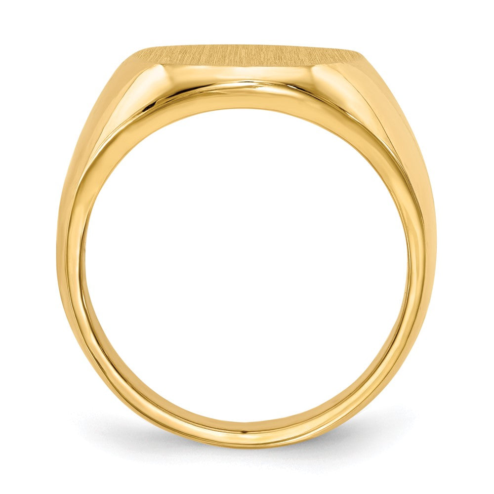 14k 14.5x Oval Closed Back Mens Signet Ring