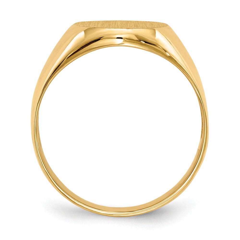 14k 12.0x Oval Open Back Mens Signet Ring