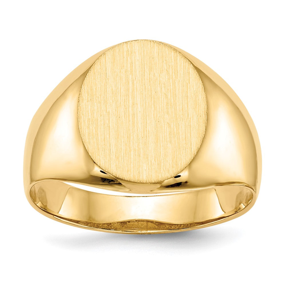 14k 12.0x Oval Open Back Mens Signet Ring